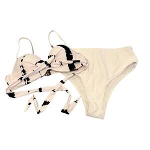 SHEIN White & Black Bikini New Without Tags Size Large